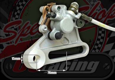 Rear brake kit single pot with cast extra long adjuster bracket