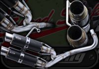 Exhaust. Complete. RG Race system. Single Side Twin Carbon and Stainless Steel System. Big bore. Suitable for use with Monkey Bikes