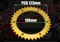 Sprocket. Rear. 428 pitch. 37T. 108mm centre. Suitable for Madass 50cc