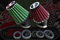 Air filter. 45 degree cone green or red multi fitting reducers 26mm 35mm 46mm
