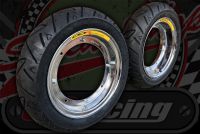 Wheel kit Steel chrome plated rims Continental TWIST Wider tyre KIT