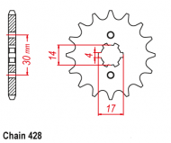 MSX 125 conversion sprocket to 428 pitch