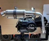 Exhaust. stubby TRI Oval stainless with oxygen sensor boss