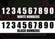 Race numbers 145mm black or white